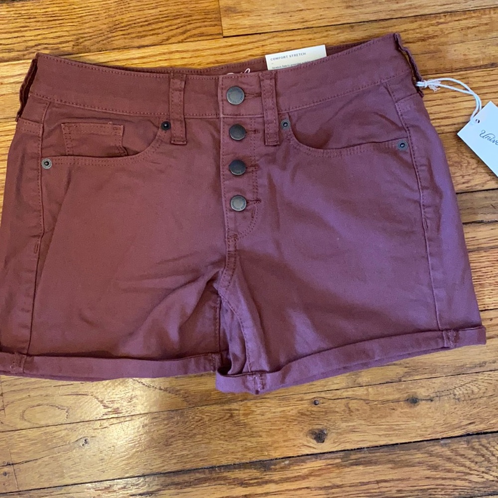 Maroon high waisted shorts